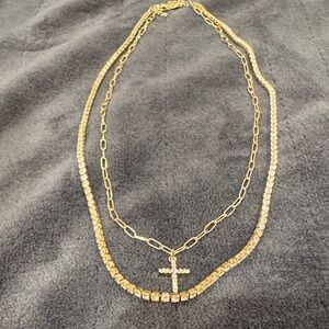 Gold Layered Cross Necklace